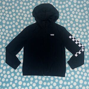 Vans youth size small windbreaker jacket black, and white checkered